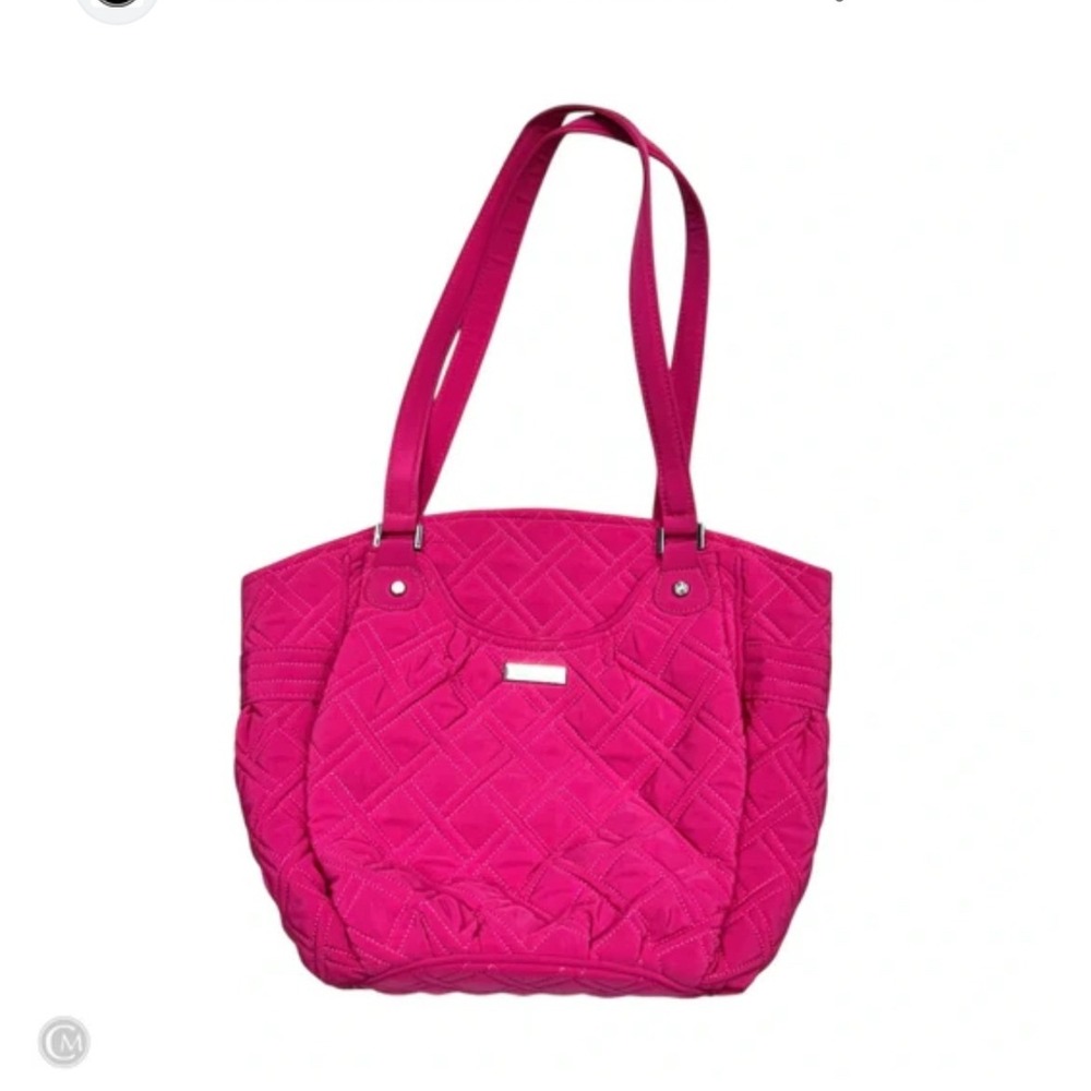 Vera Bradley‎ Quilted Microfiber Tote Bag Magenta Berry Pink Pocketbook Purse